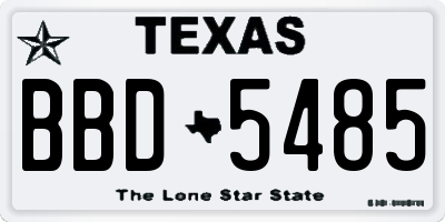 TX license plate BBD5485