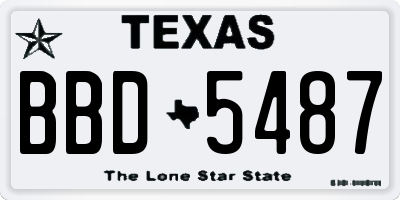 TX license plate BBD5487