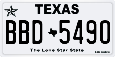 TX license plate BBD5490