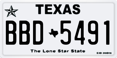 TX license plate BBD5491