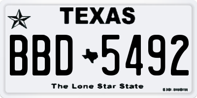TX license plate BBD5492