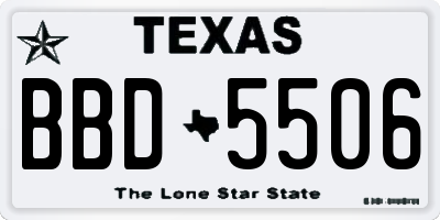 TX license plate BBD5506