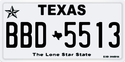 TX license plate BBD5513