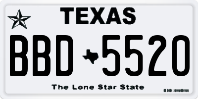 TX license plate BBD5520