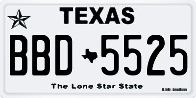 TX license plate BBD5525