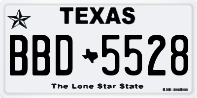 TX license plate BBD5528