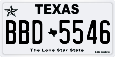 TX license plate BBD5546