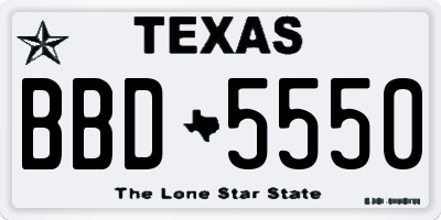 TX license plate BBD5550