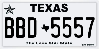 TX license plate BBD5557