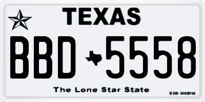 TX license plate BBD5558