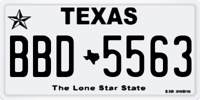 TX license plate BBD5563