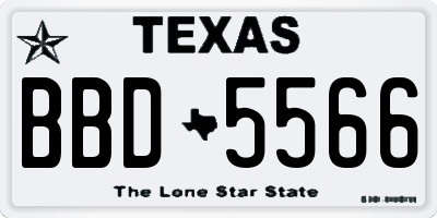 TX license plate BBD5566