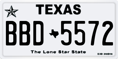 TX license plate BBD5572