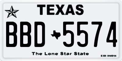 TX license plate BBD5574