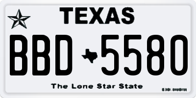 TX license plate BBD5580
