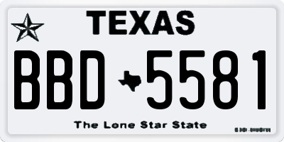 TX license plate BBD5581