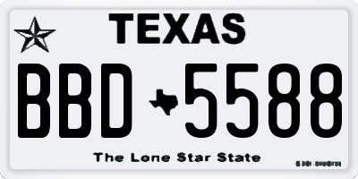 TX license plate BBD5588