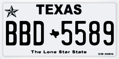 TX license plate BBD5589
