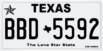 TX license plate BBD5592