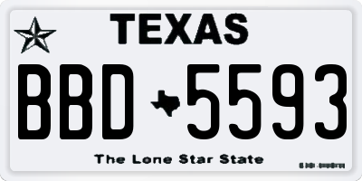 TX license plate BBD5593
