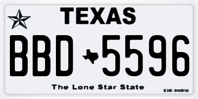 TX license plate BBD5596