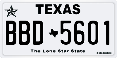 TX license plate BBD5601