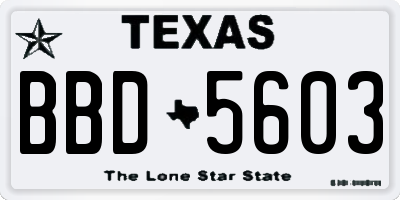 TX license plate BBD5603