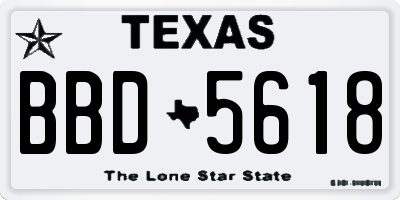 TX license plate BBD5618