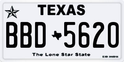 TX license plate BBD5620