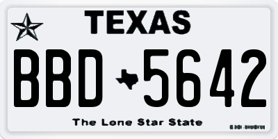 TX license plate BBD5642