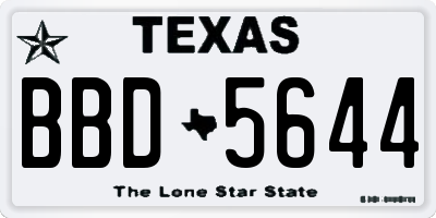 TX license plate BBD5644