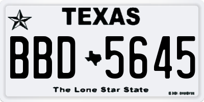 TX license plate BBD5645
