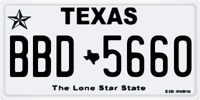 TX license plate BBD5660