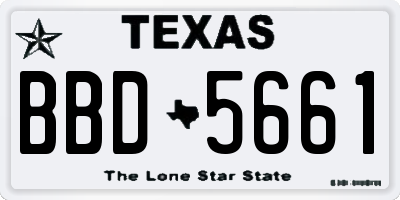 TX license plate BBD5661