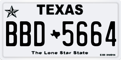 TX license plate BBD5664