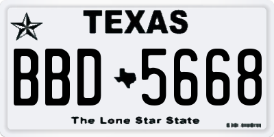 TX license plate BBD5668