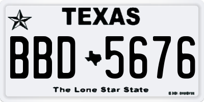 TX license plate BBD5676