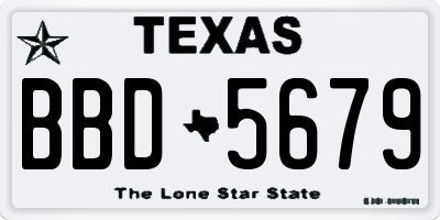 TX license plate BBD5679