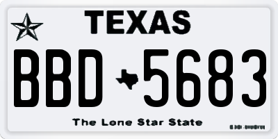TX license plate BBD5683
