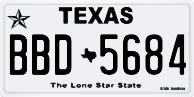 TX license plate BBD5684