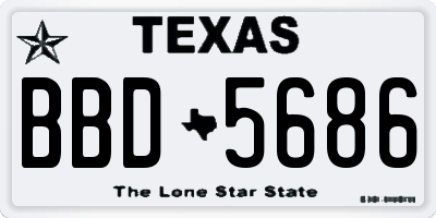 TX license plate BBD5686