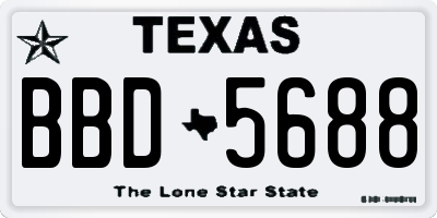 TX license plate BBD5688