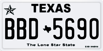 TX license plate BBD5690