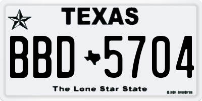 TX license plate BBD5704