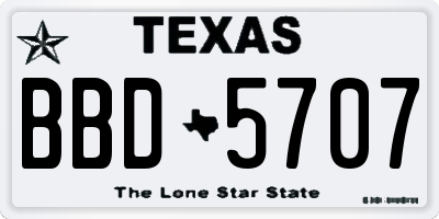 TX license plate BBD5707