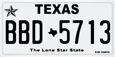 TX license plate BBD5713