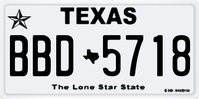 TX license plate BBD5718