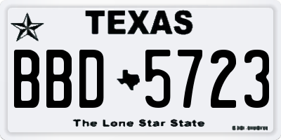 TX license plate BBD5723