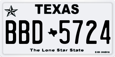TX license plate BBD5724