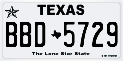 TX license plate BBD5729